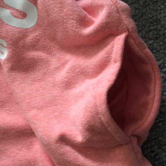 Adidas hoodie in light pink with white print. - Picture 3 of 5